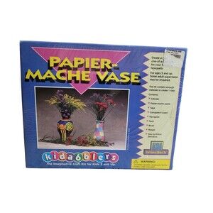 New Sealed 1995 Educational Design Paper Mache Vases Kidabblers